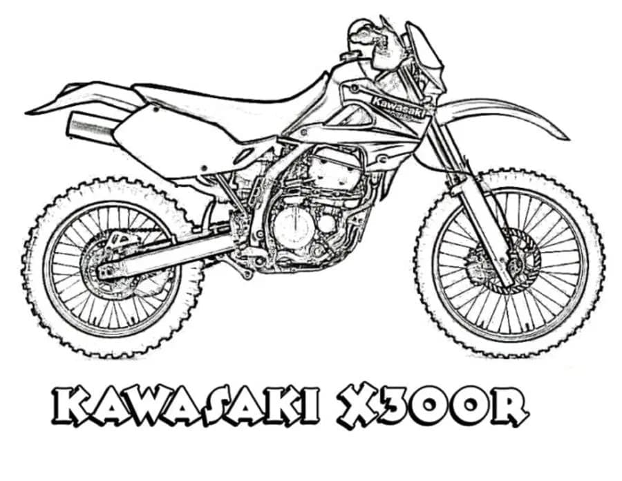 Desenho de Motocicleta X300R para Colorir e Pintar
