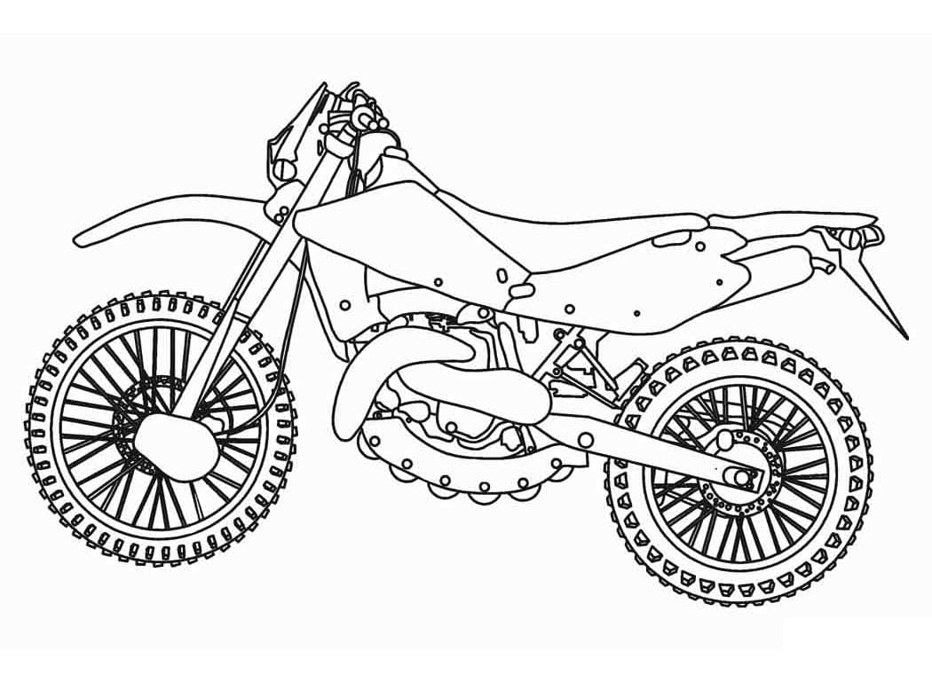 Desenho de um Motocross para Colorir e Pintar