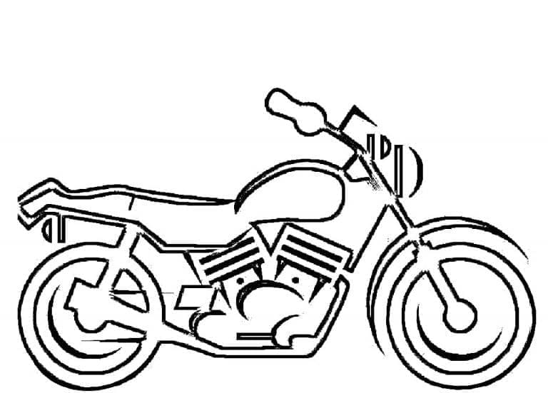 Desenho de uma Bela Moto para Colorir e Pintar