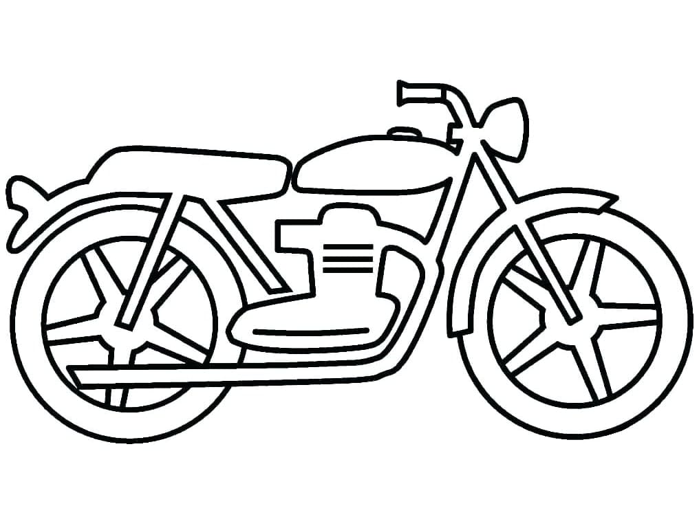 Desenho de uma Motocicleta para Colorir e Pintar