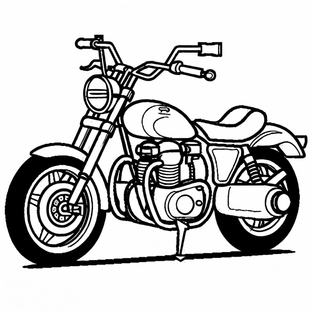 Desenho Pdf de Moto Potente para Colorir Grátis e Pintar