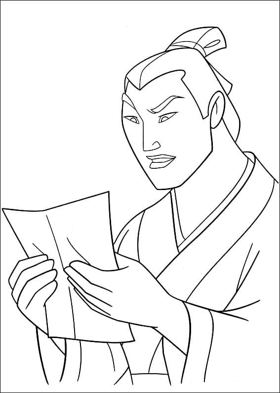 Desenho de Capitão Li Shang para Colorir e Pintar
