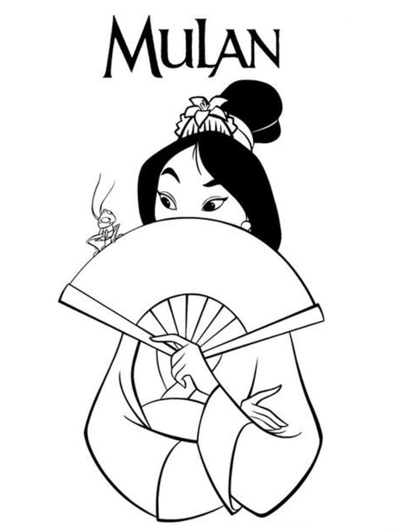 Desenho de Mulan Figuras para Imprimir e Pintar