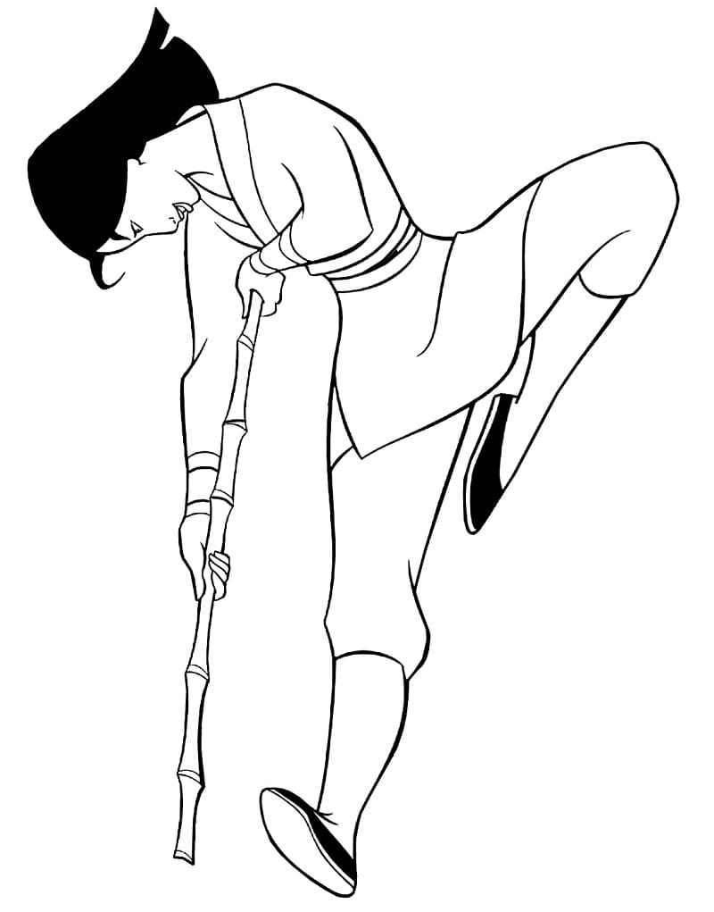 Desenho de Mulan Incrível para Colorir e Pintar