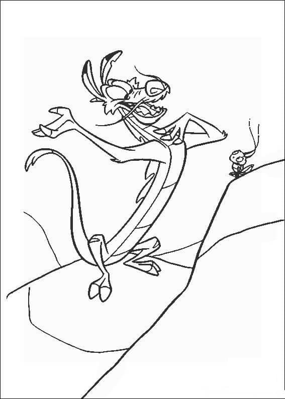 Desenho de Mushu Cantando para Colorir e Pintar