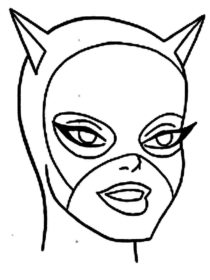 Desenho Pdf Rosto de Mulher Gato para Colorir e Pintar