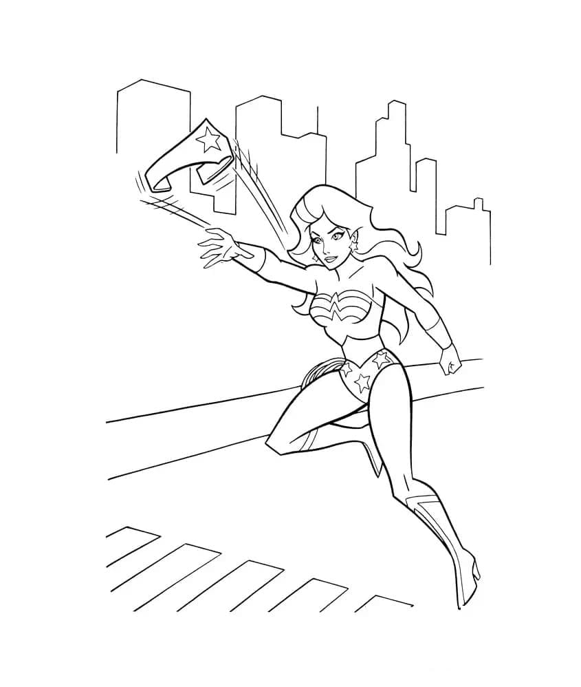 Desenho de Mulher Maravilhá Dc Comics para Colorir e Pintar