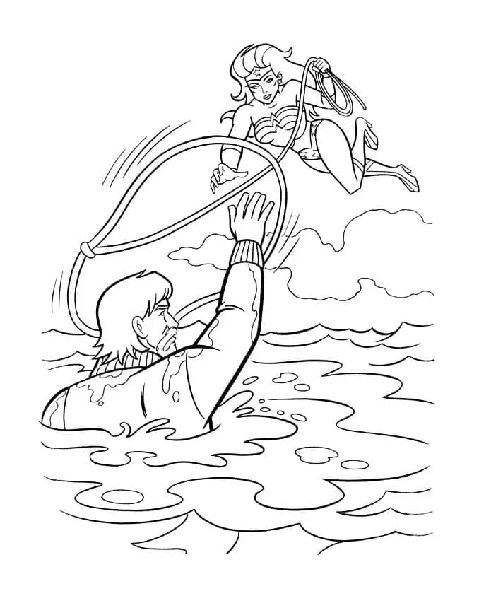 Desenho de Mulher Maravilhá Super Heróina Dc para Colorir e Pintar