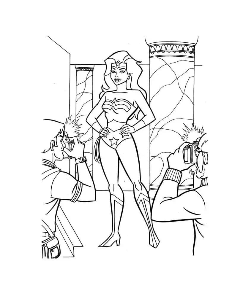 Desenho de Mulher Maravilhá de Dc para Colorir e Pintar
