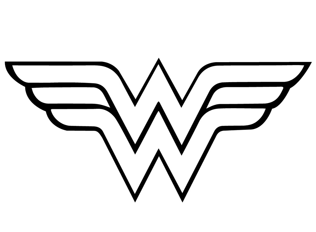 Desenho de Logotipo da Mulher Maravilhá para Colorir e Pintar