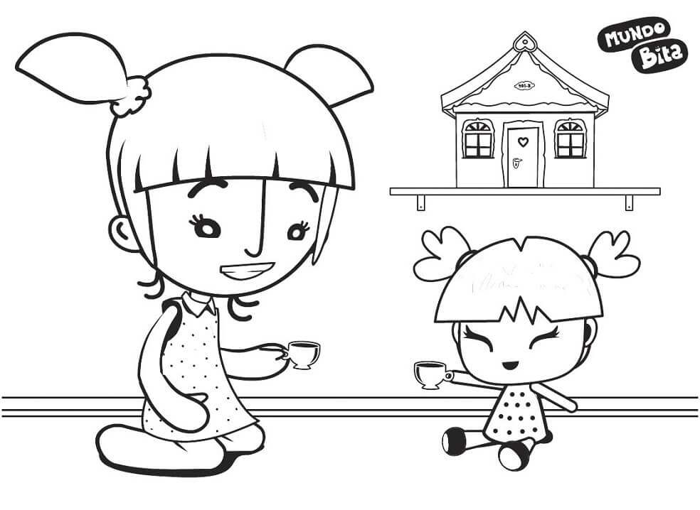 Desenho de Mundo Bita Figuras para Imprimir e Pintar