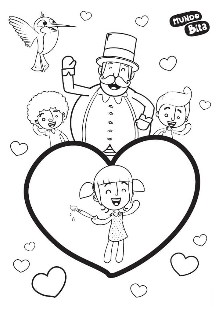 Desenho de Mundo Bita Infantil para Colorir e Pintar