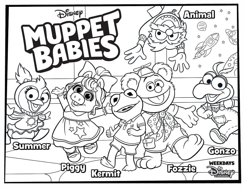 Desenho de Muppet Babies Pintura Lápis de Cor e Pintar