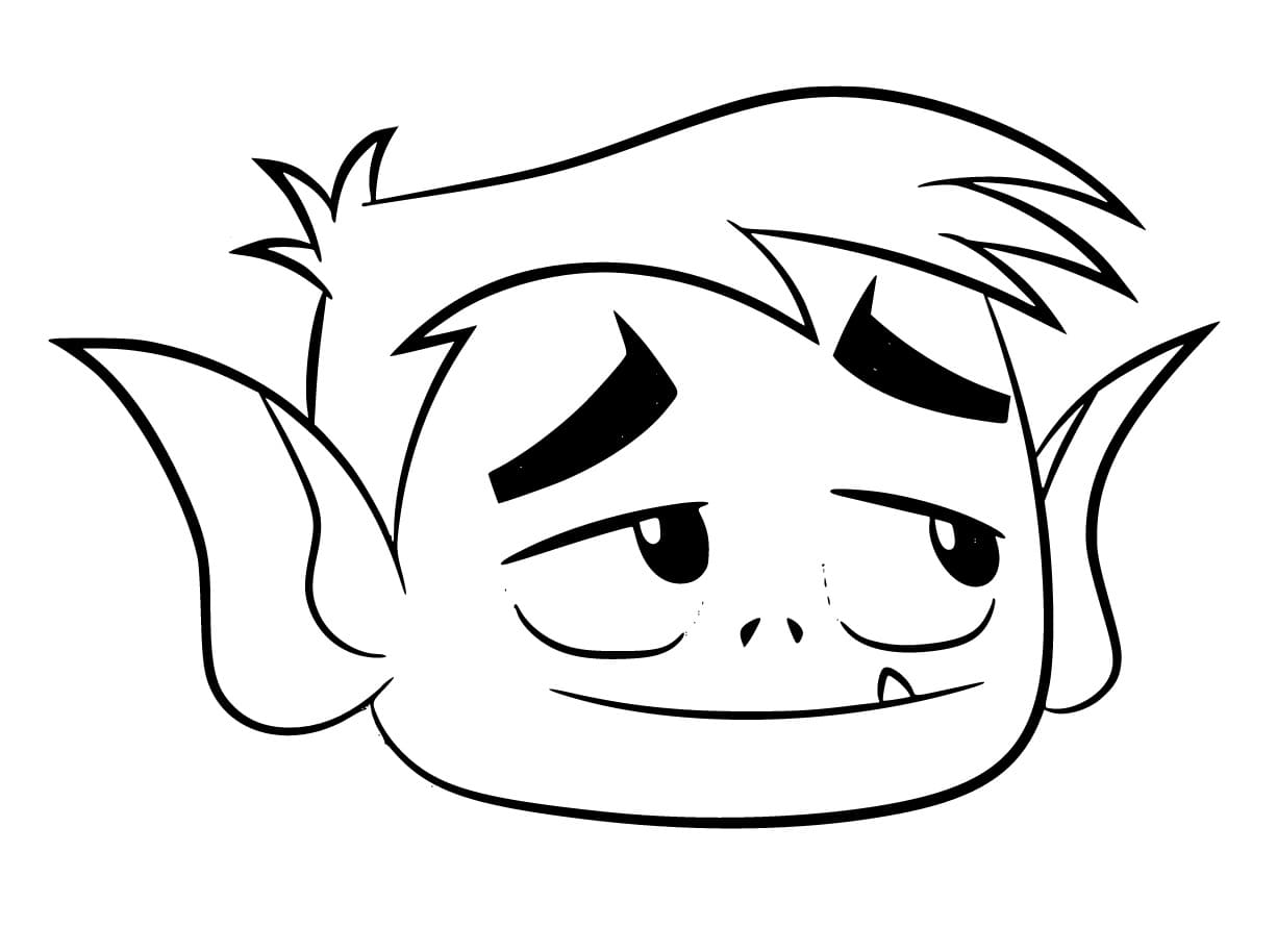 Desenho de Cara de Mutano para Colorir e Pintar