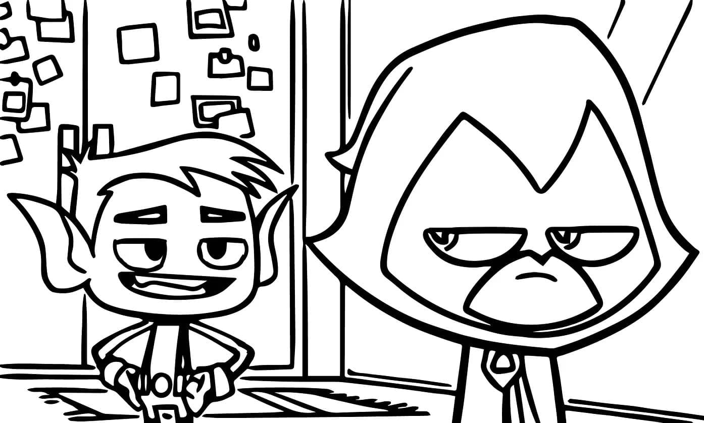 Desenho de Mutano com Ravena para Colorir e Pintar