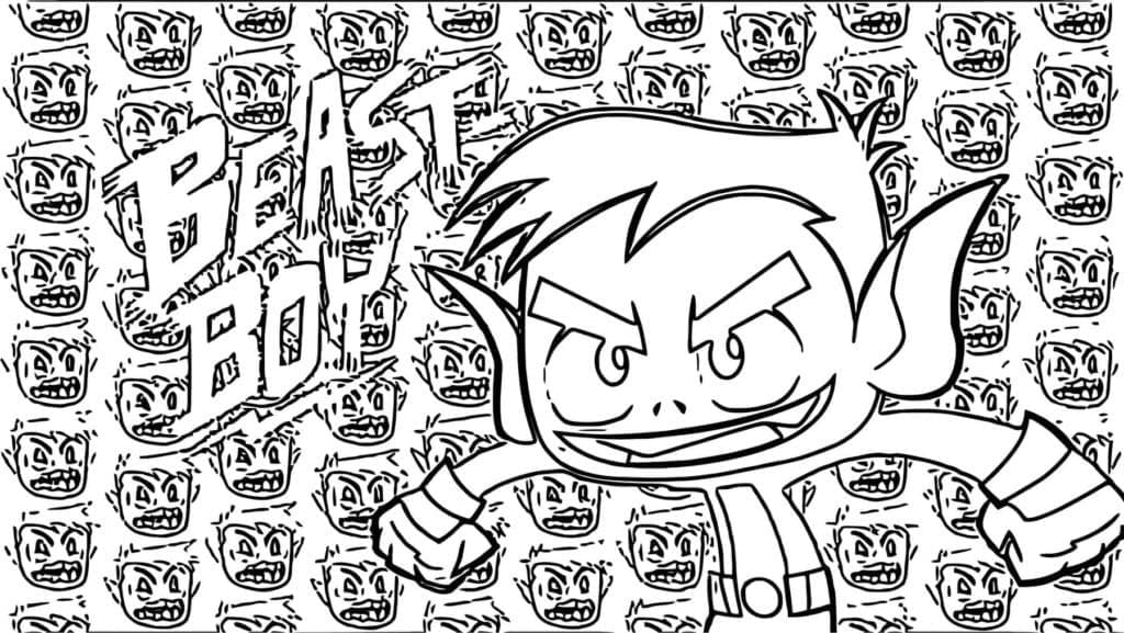 Desenho de Mutano de os Jovens Titãs em Ação para Colorir e Pintar