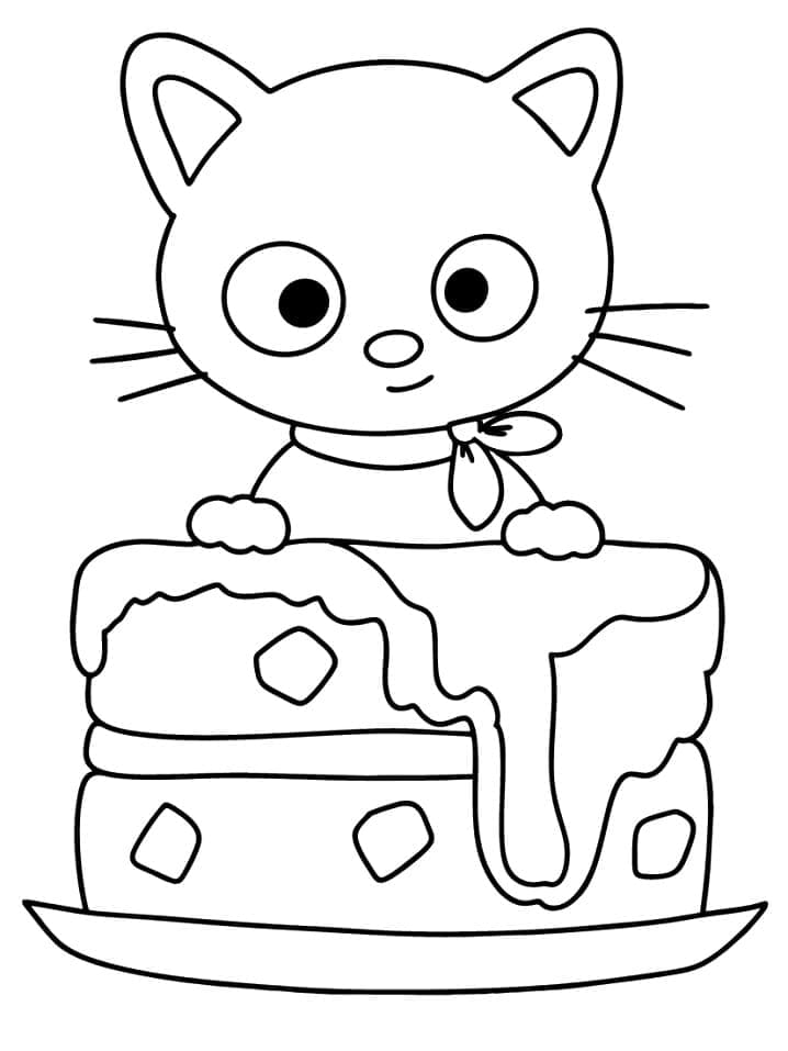 Desenho de Chococat Sorridente para Colorir e Pintar