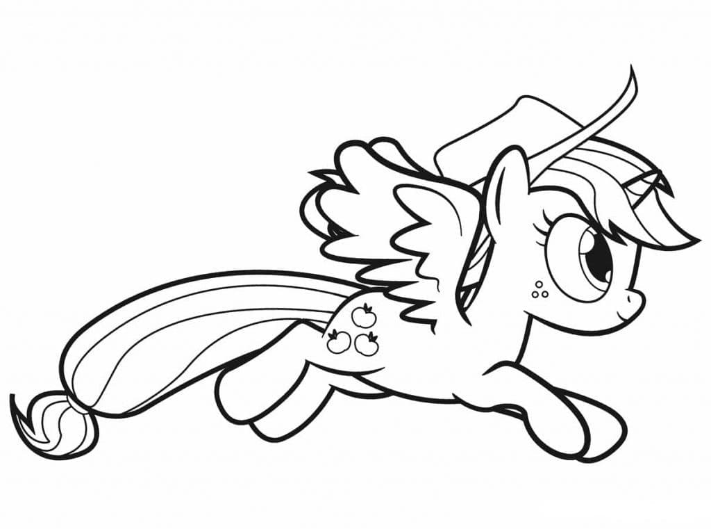 Desenho de Applejack Correndo para Colorir e Pintar