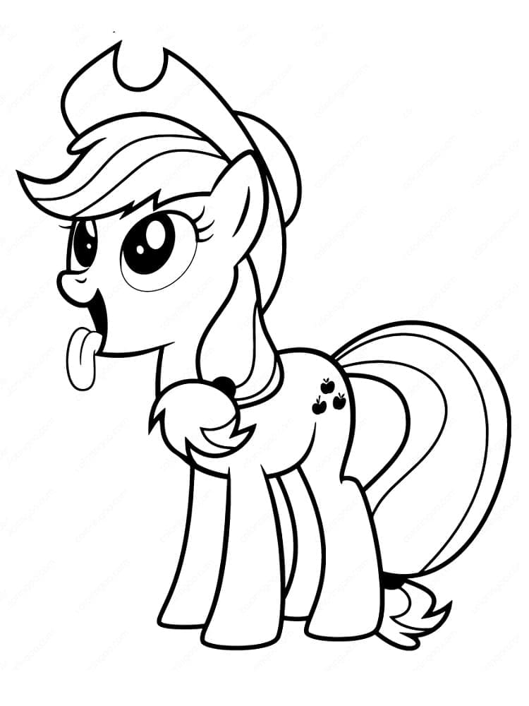 Desenho de Applejack Engracada para Colorir e Pintar