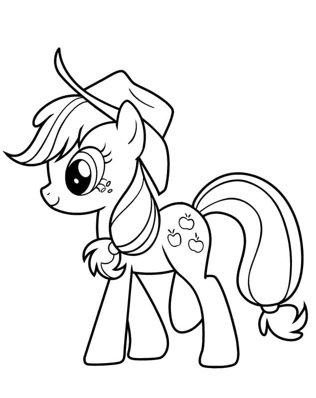Desenho de Applejack Fofa para Colorir e Pintar