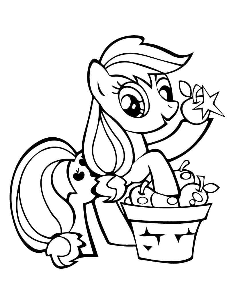 Desenho de Applejack Muito Fofa para Colorir e Pintar