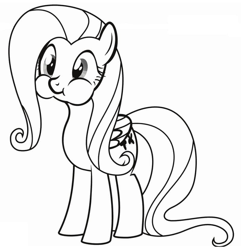 Desenho de Fluttershy Engracada para Colorir e Pintar