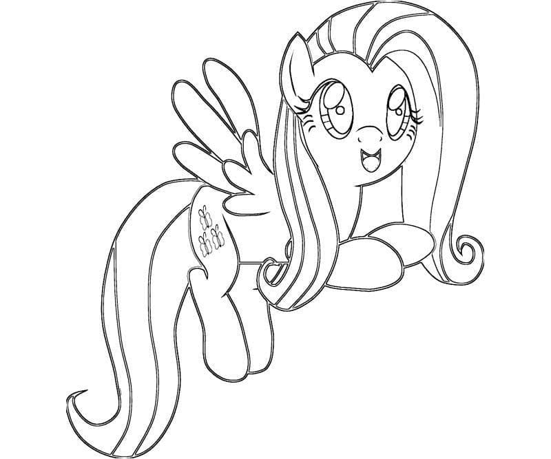 Desenho de Fluttershy Grátis para Colorir e Pintar