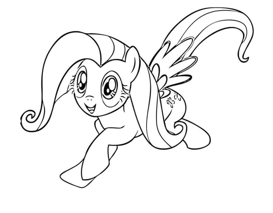 Desenho de Fluttershy Hilariante para Colorir e Pintar