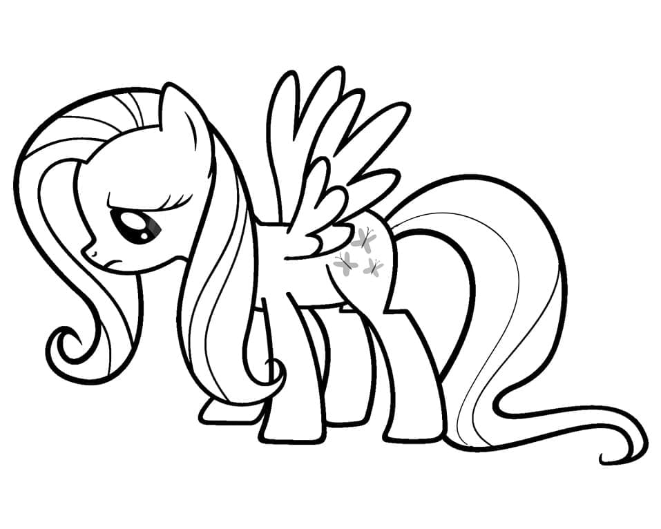 Desenho de Fluttershy Infeliz para Colorir e Pintar