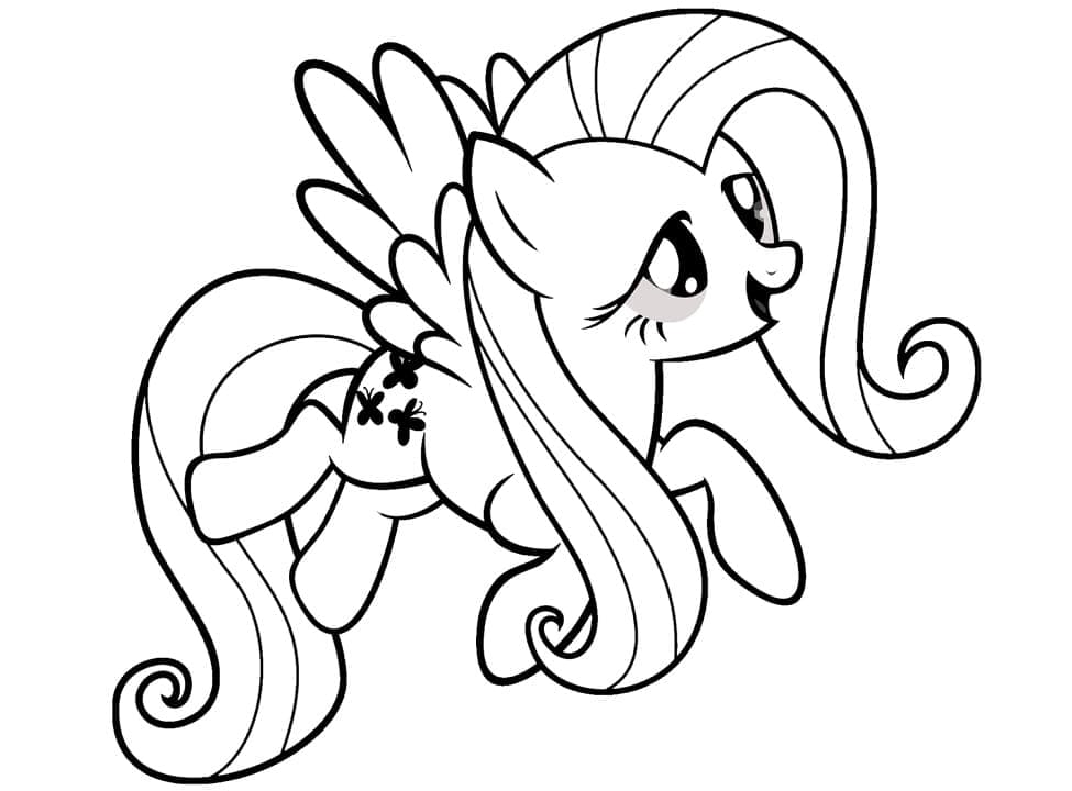 Desenho de Fluttershy Muito Engracada para Colorir e Pintar
