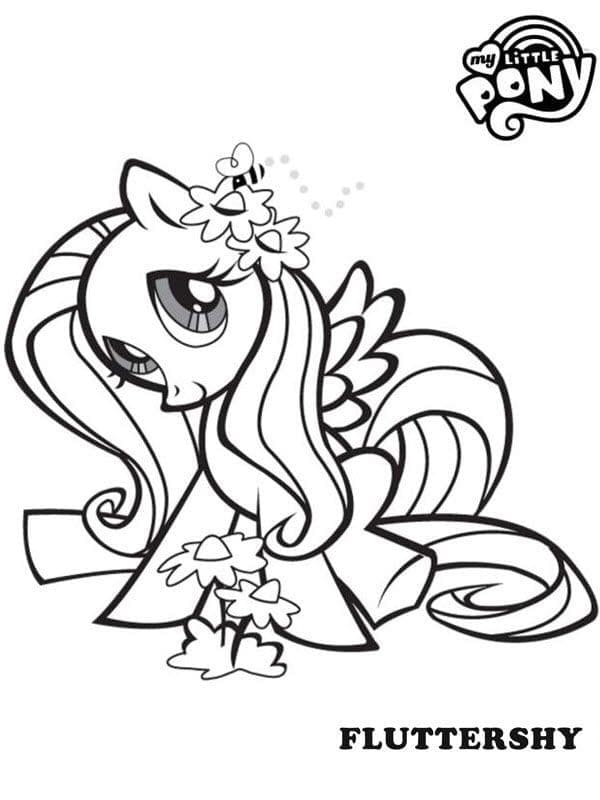 Desenho de Fluttershy My Little Pony para Colorir e Pintar