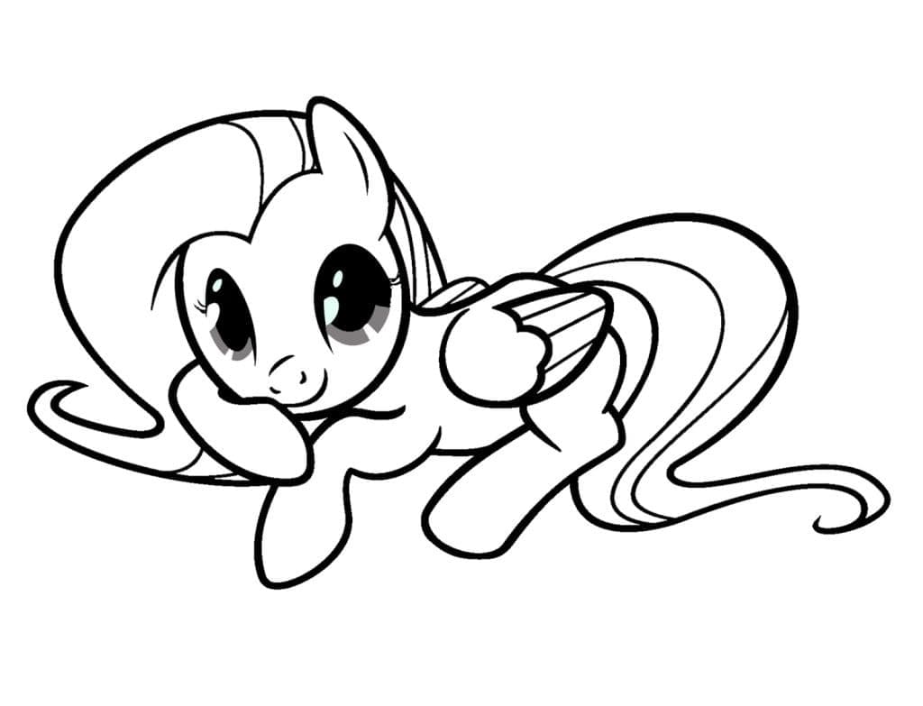 Desenho de Fluttershy para Crianças de 1 Ano para Colorir e Pintar
