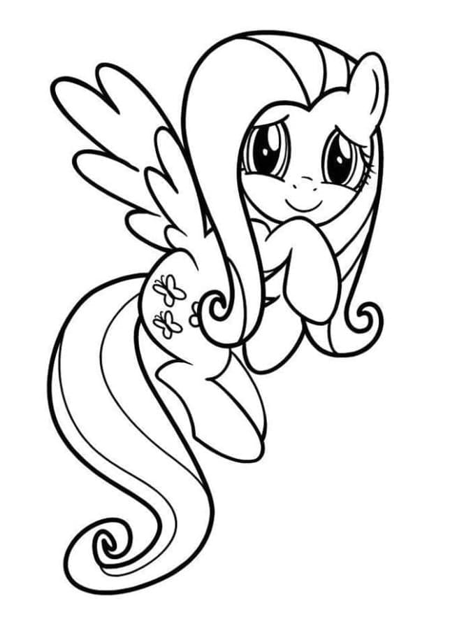 Desenho de Fluttershy para Crianças de 3 Ano para Colorir e Pintar