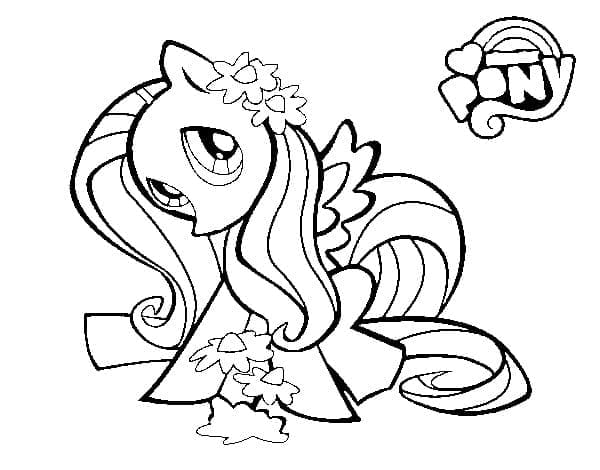 Desenho de Fluttershy para Crianças de 5 Ano para Colorir e Pintar