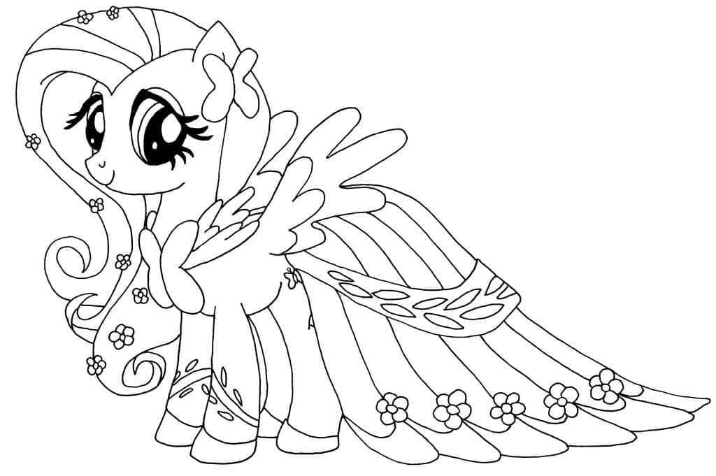 Desenho de Fluttershy para Crianças para Colorir e Pintar