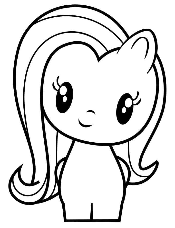 Desenho de Fluttershy Simples para Colorir e Pintar