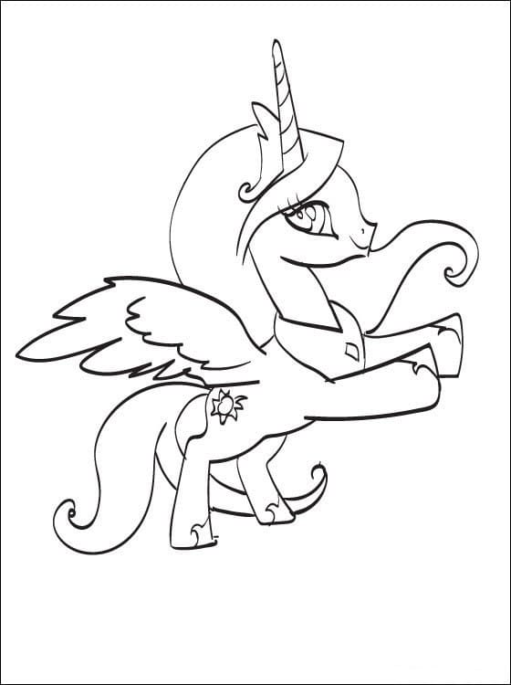 Desenho de Imagem de Princesa Celestia para Colorir e Pintar