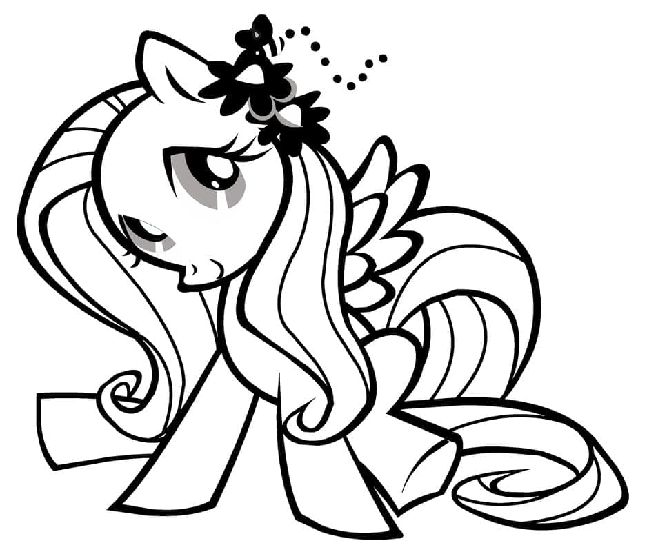 Desenho de Linda Fluttershy para Colorir e Pintar