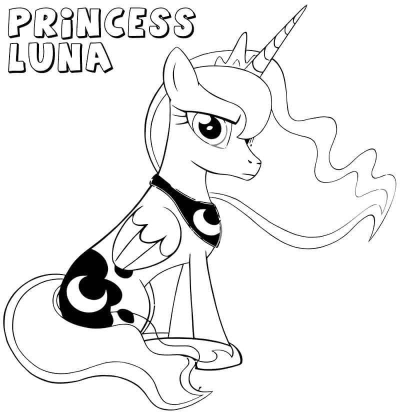 Desenho de Luna de My Little Pony para Colorir e Pintar