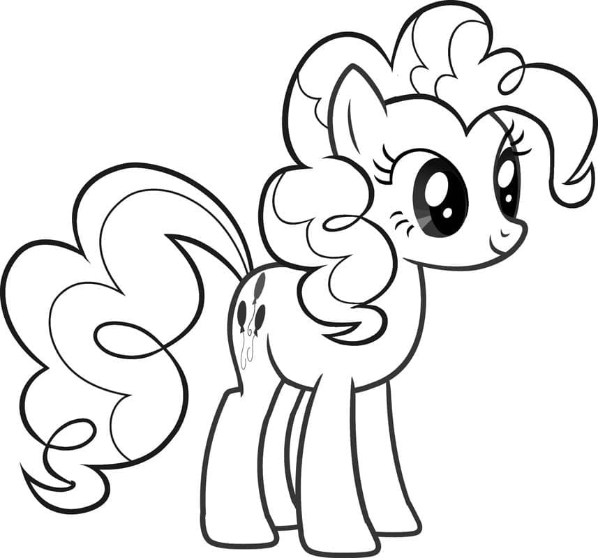 Desenho de Pinkie Pie Sorrindo para Colorir e Pintar