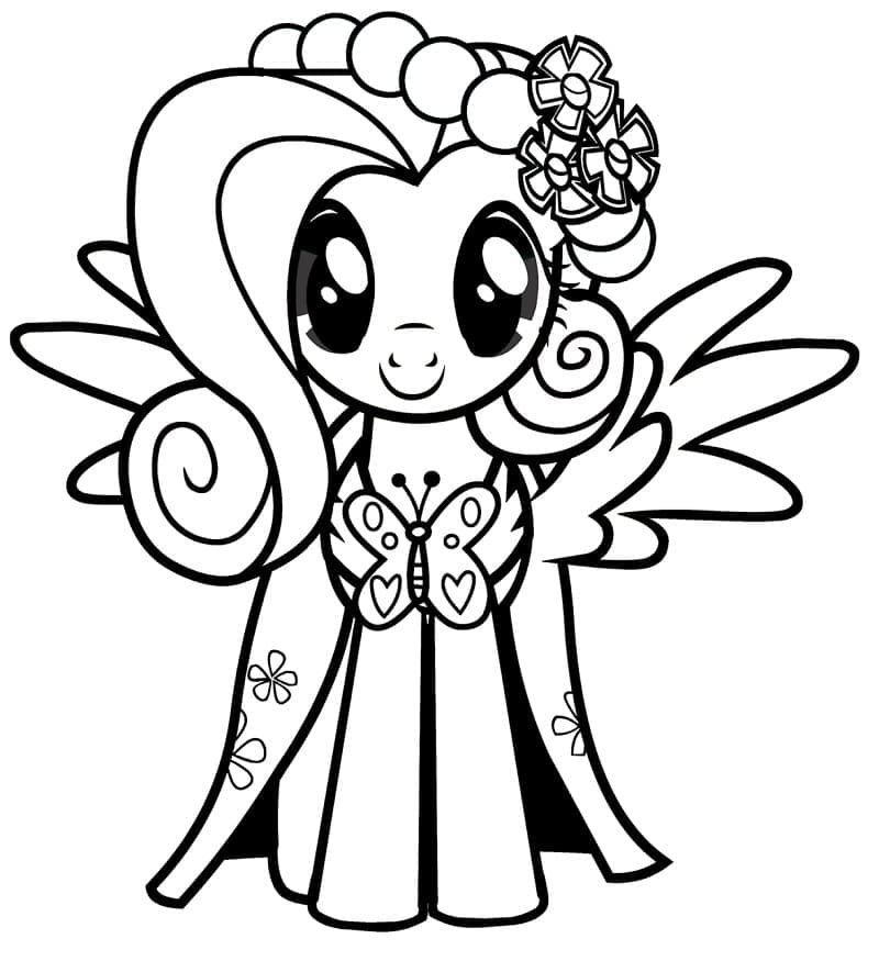 Desenho de Princesa Fluttershy para Colorir e Pintar
