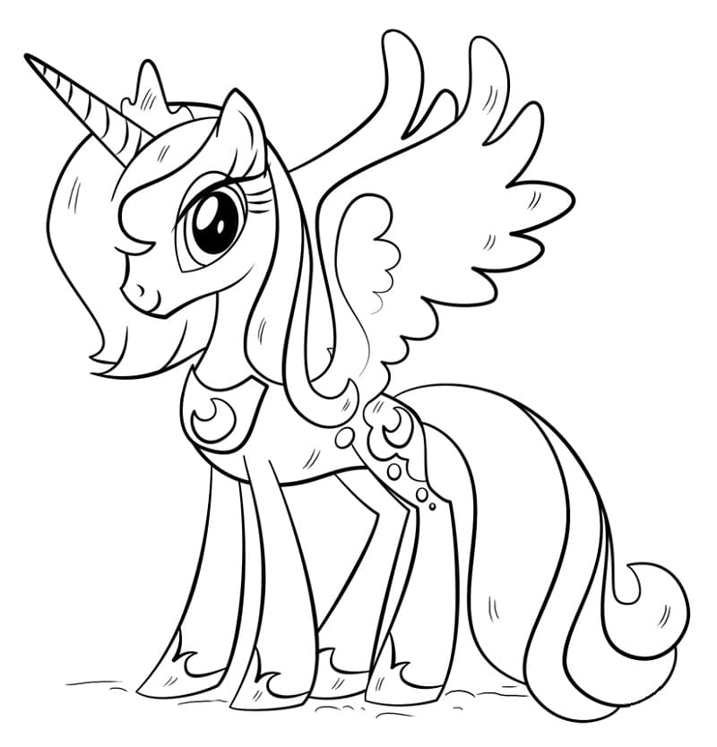 Desenho de Princesa Luna de My Little Pony para Colorir e Pintar