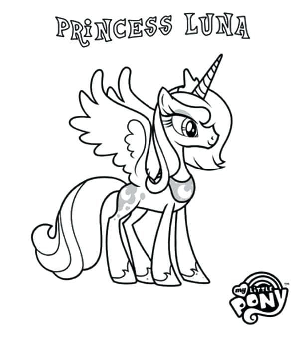 Desenho de Princesa Luna My Little Pony para Colorir e Pintar