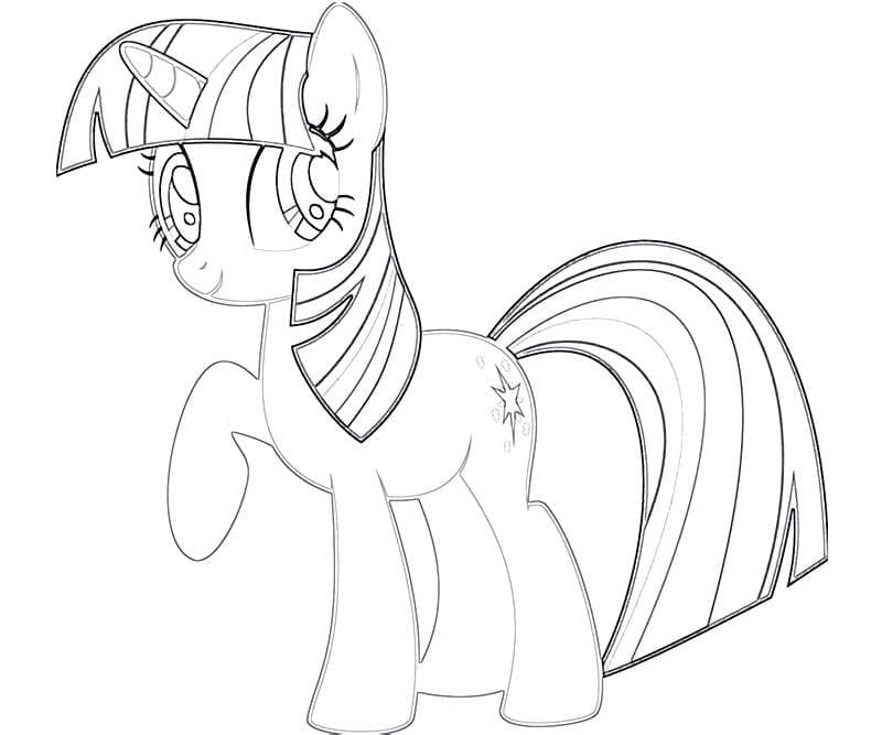 Desenho de Twilight Sparkle Fofa para Colorir e Pintar
