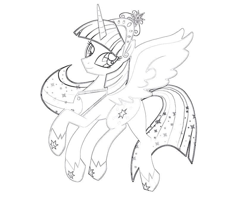 Desenho de Twilight Sparkle Maravilhosa para Colorir e Pintar