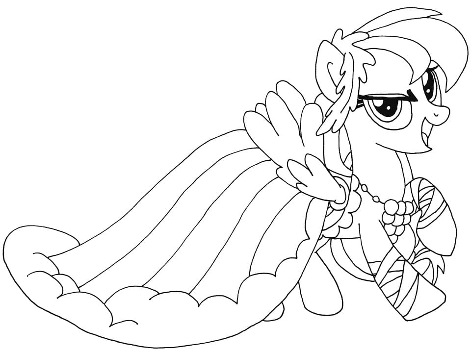 Desenho Mlp Rainbow Dash para Colorir e Pintar