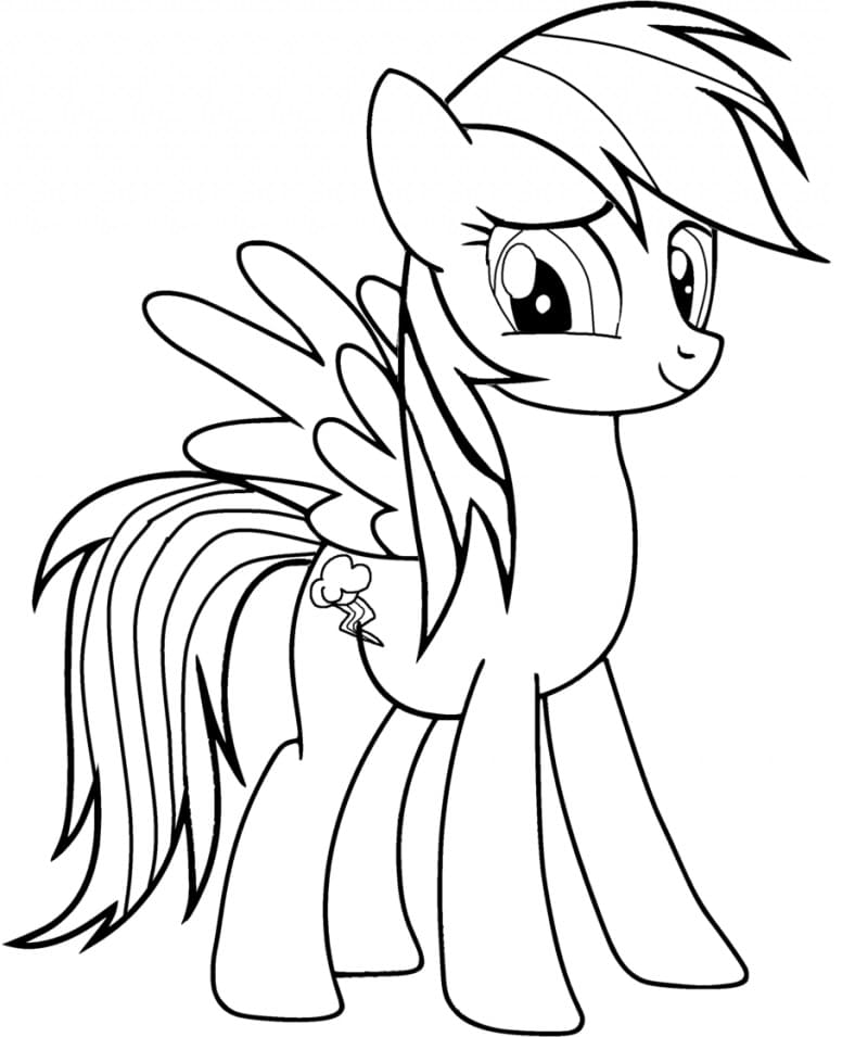 Desenho Rainbow Dash Feliz para Colorir e Pintar