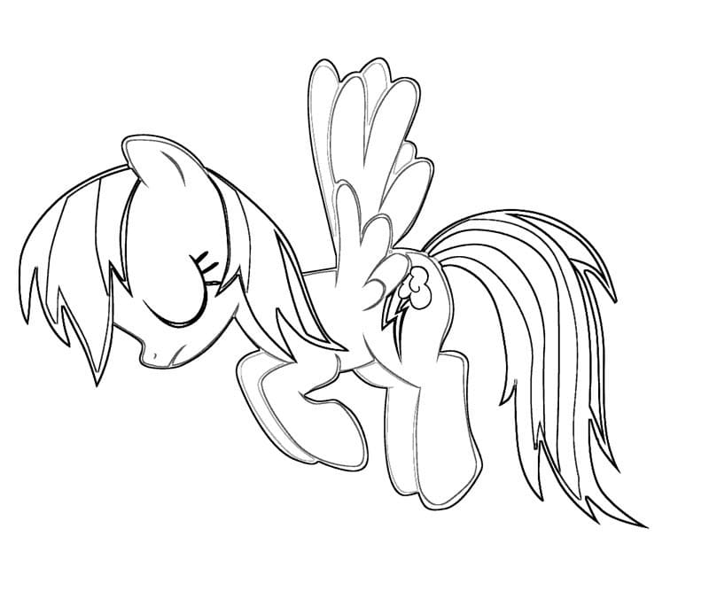 Desenho Rainbow Dash Triste para Colorir e Pintar
