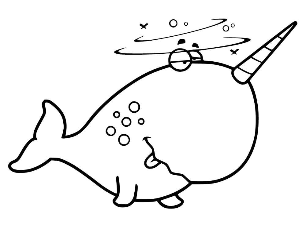 Desenho de Narval Tonto para Colorir e Pintar