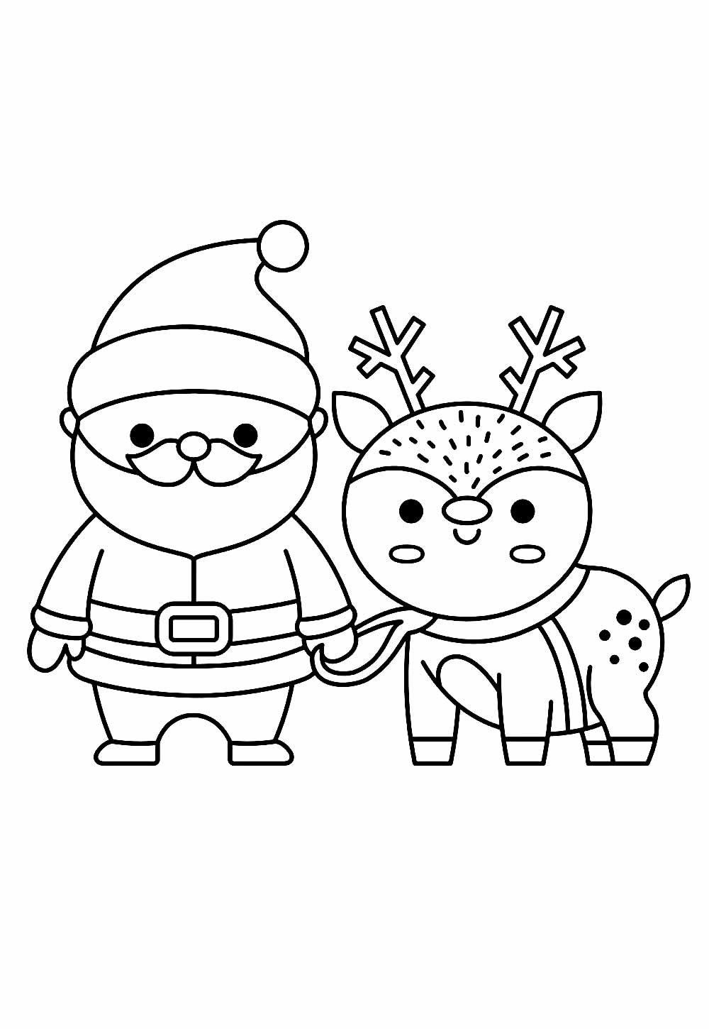 Desenho de Natal Kawaii para Pintar